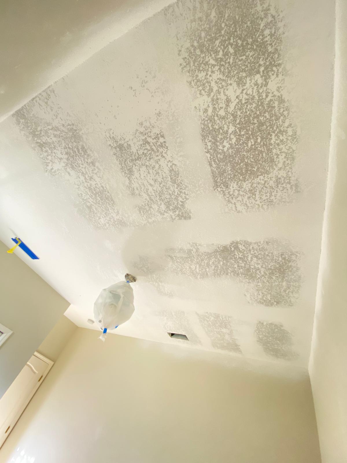 Ceiling texture patches repair work