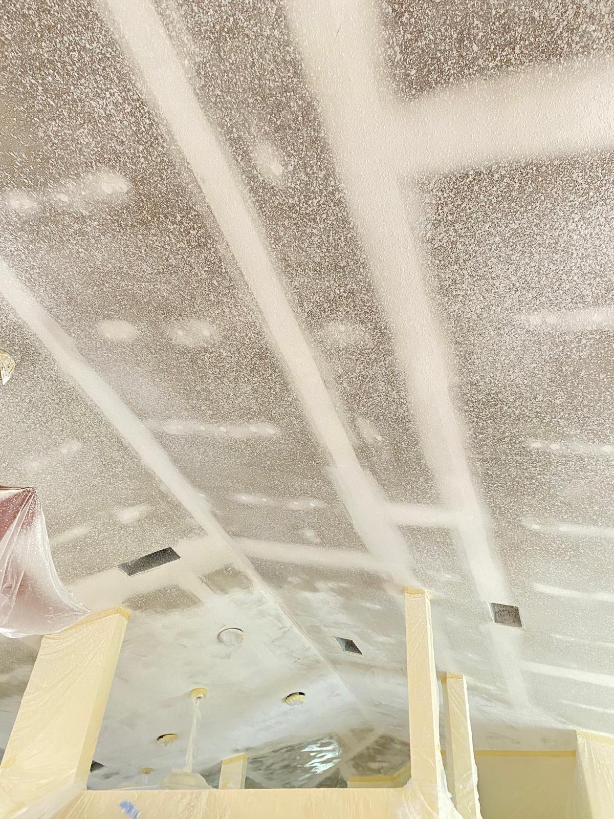 Coffered ceiling texture detail finishing