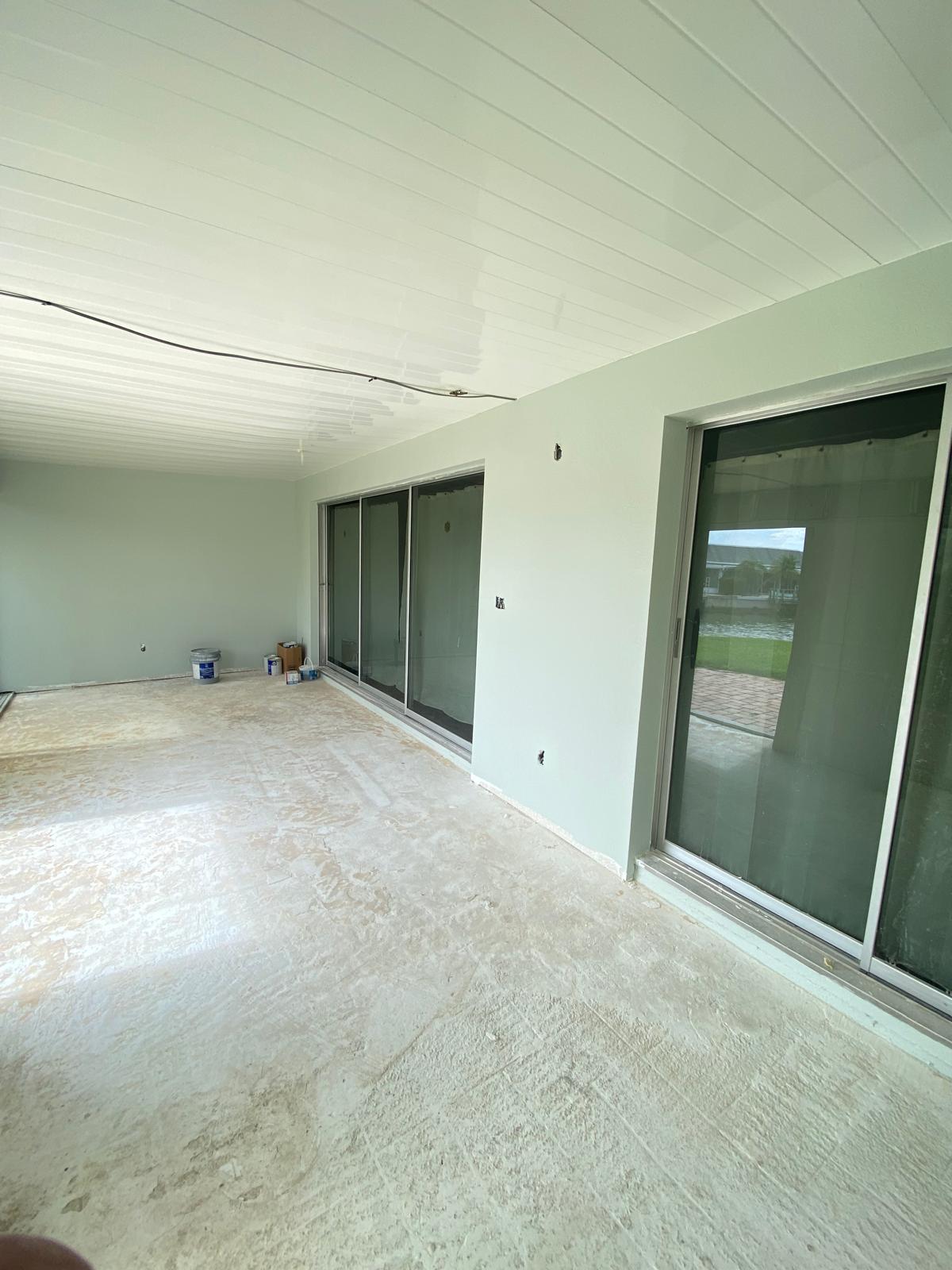 Sage green patio painting