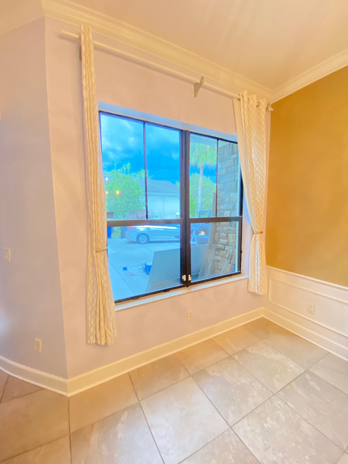 Room with white and yellow accent