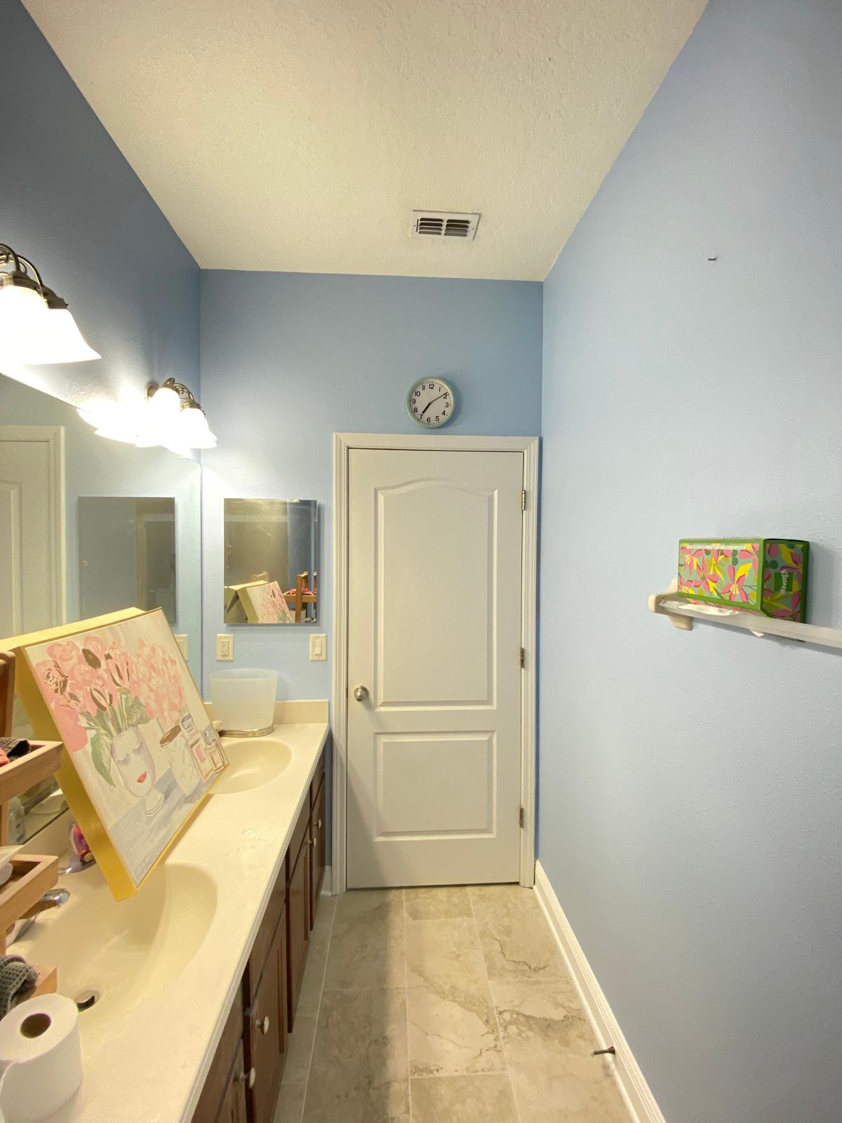Decorated bathroom with specialty paint